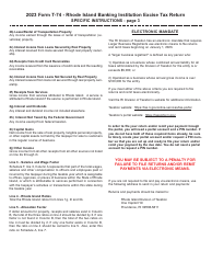 Instructions for Form T-74 Banking Institution Excise Tax Return - Rhode Island, Page 3