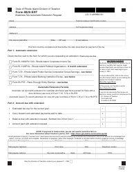 Document preview: Form BUS-EXT Business Tax Automatic Extension Request - Rhode Island