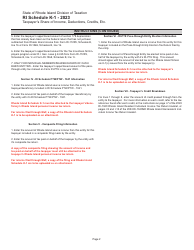 Instructions for Schedule K-1 Taxpayer&#039;s Share of Income, Deductions, Credits, Etc. - Rhode Island, Page 2