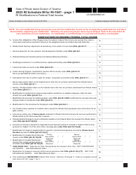 Form RI-1041 Schedule M Ri(modifications to Federal Total Income - Rhode Island