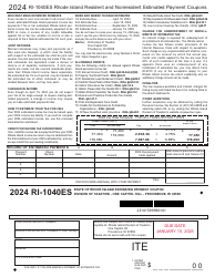Document preview: Form RI-1040ES Rhode Island Resident and Nonresident Estimated Payment Coupons - Rhode Island, 2024