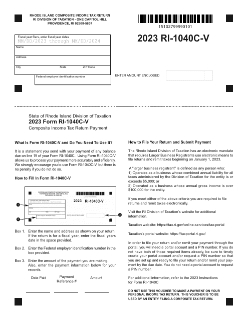 Form RI-1040C-V 2023 Printable Pdf