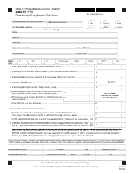 Document preview: Form RI-PTE Pass-Through Entity Election Tax Return - Rhode Island, 2023