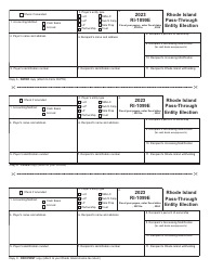 Document preview: Form RI-1099E Rhode Island Pass-Through Entity Election - Rhode Island, 2023