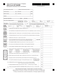 Document preview: Form RI-1040NR Nonresident Individual Income Tax Return - Rhode Island, 2023