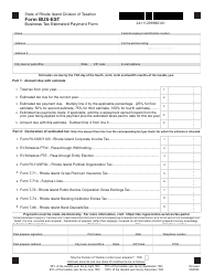 Document preview: Form BUS-EST Business Tax Estimated Payment Form - Rhode Island
