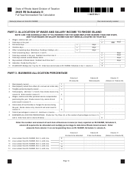Form RI-1040NR Schedule II Full Year Nonresident Tax Calculation - Rhode Island, Page 2