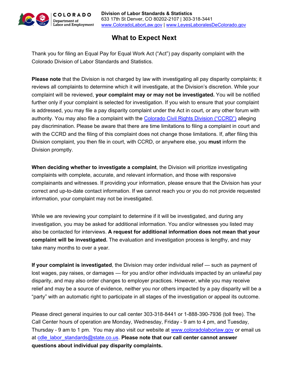 Pay Disparity Complaint - Colorado, Page 6