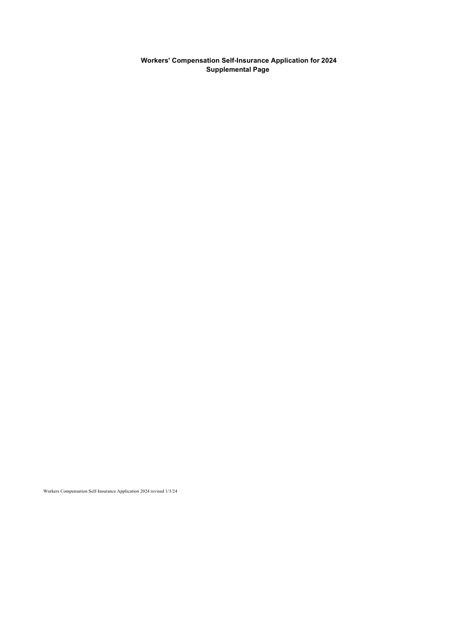Workers Compensation Self-insurance Application - Montana, Page 5