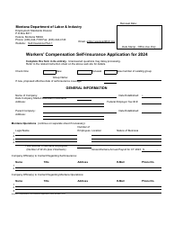 Document preview: Workers' Compensation Self-insurance Application - Montana, 2024
