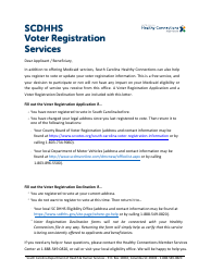 Document preview: South Carolina Voter Registration Mail Application - South Carolina