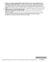 Formulario F625-001-999 Solicitud De Registracion De Contratista De Construccion - Washington (Spanish), Page 3
