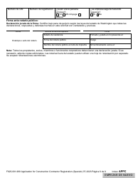Formulario F625-001-999 Solicitud De Registracion De Contratista De Construccion - Washington (Spanish), Page 6