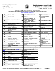 Formulario F625-001-999 Solicitud De Registracion De Contratista De Construccion - Washington (Spanish), Page 7