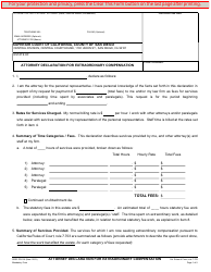Document preview: Form PR-196 Attorney Declaration for Extraordinary Compensation - County of San Diego, California