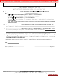 Document preview: Form ADM-430 Attachment to Jc Form #civ-010/Fl-935 (Application for Guardian Ad Litem - Civil and Family Law) - County of San Diego, California