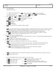 Form UD-100 Complaint - Unlawful Detainer - California, Page 2