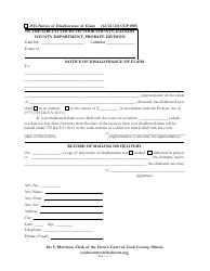 Document preview: Form CCP0505 Notice of Disallowance of Claim - Cook County, Illinois