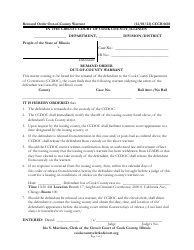 Document preview: Form CCCR0610 Remand Order out-Of-County Warrant - Cook County, Illinois