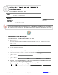 Document preview: Form NC-R303.8 Request for Name Change (Adult Name Change) - Illinois
