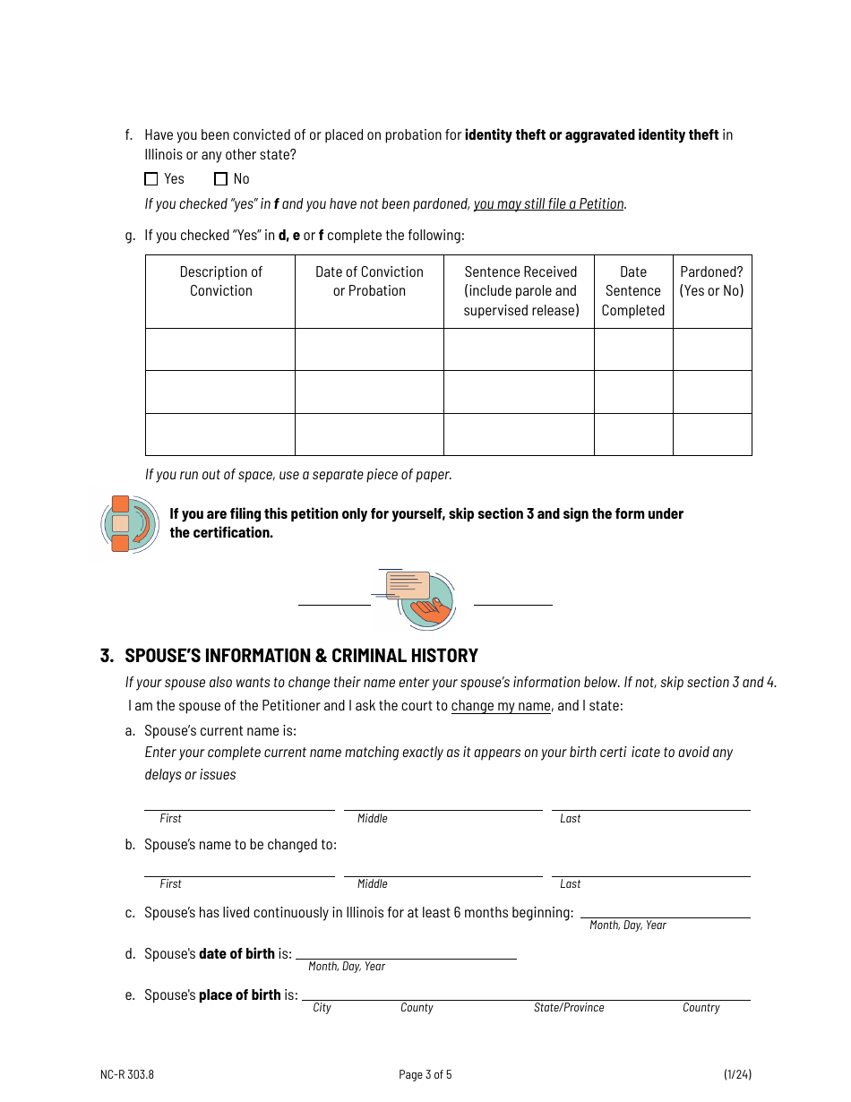 Form NC-R303.8 Request for Name Change (Adult Name Change) - Illinois, Page 3