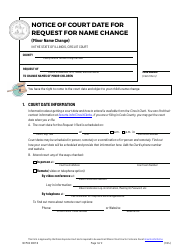 Form NCM-N2007.6 Notice of Court Date for Request for Name Change (Minor Name Change) - Illinois