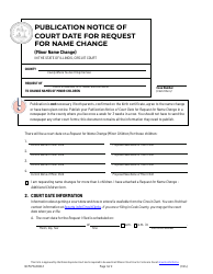Form NCM-PN2008.3 Publication Notice of Court Date for Request for Name Change (Minor Name Change) - Illinois