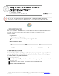 Document preview: Form NCM-AP2006.3 Request for Name Change - Additional Parent (Minor Name Change) - Illinois