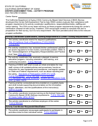 Form CDA7003 Center Assessment Tool - Activity Program - California