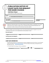 Form NC-N304.5 Publication Notice of Court Date for Request for Name Change (Adult Name Change) - Illinois