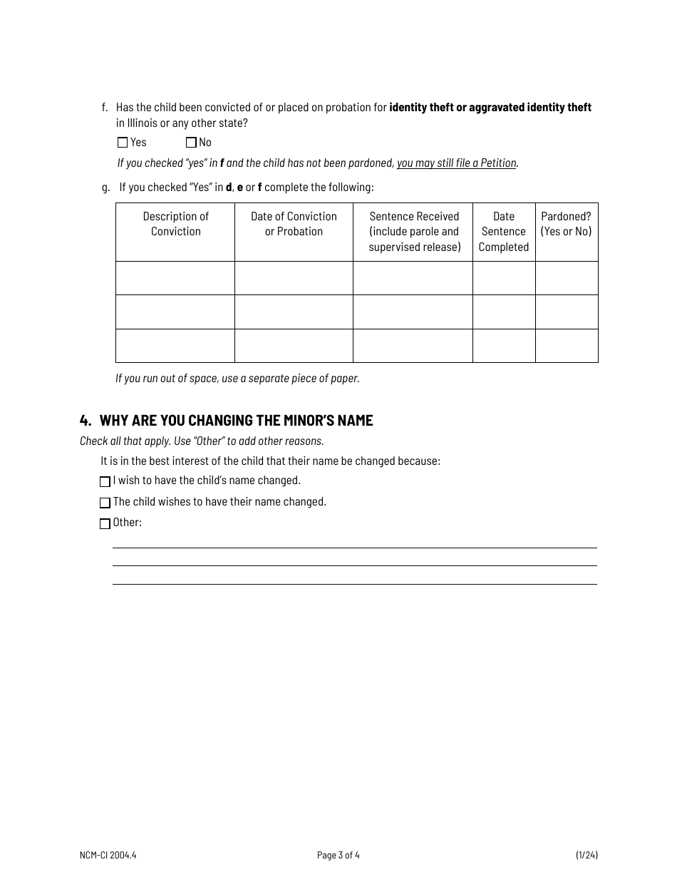 Form NCM-CI2004.4 Request for Name Change - Child Information (Minor Name Change) - Illinois, Page 3