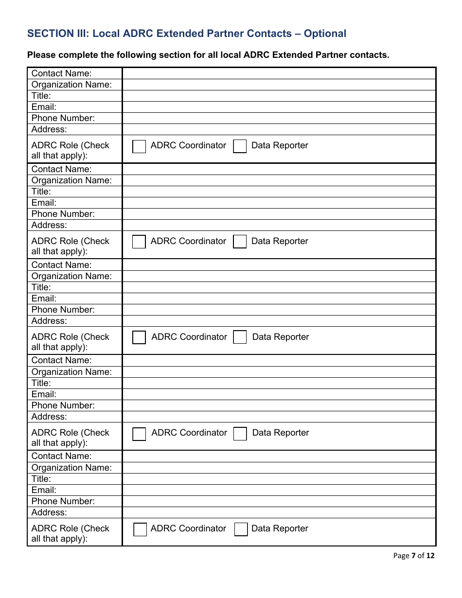 Form CDA7066 Local Adrc Contacts - California, Page 7