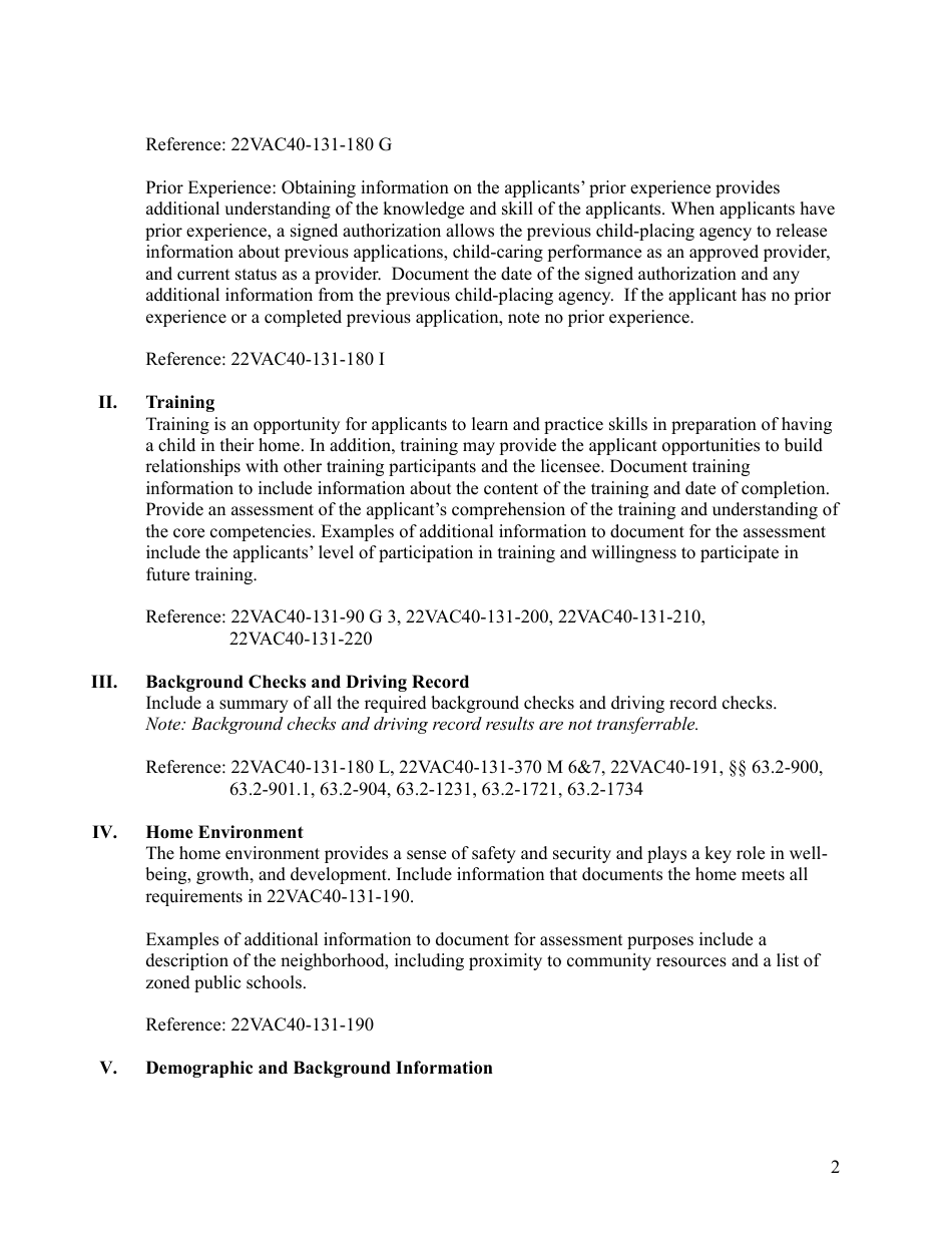 Mutual Family Assessment Model Form - Virginia, Page 3