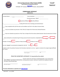 Document preview: Form COM-103-T Compliance Affidavit - Arizona