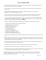 Sexual Assault Evidence Collection Kit Instructions - Box-Style - South Carolina, Page 5