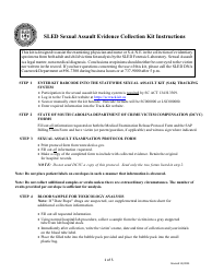South Carolina Sexual Assault Evidence Collection Kit Instructions
