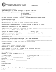 Sexual Assault Examination Protocol - Box-Style - South Carolina, Page 6