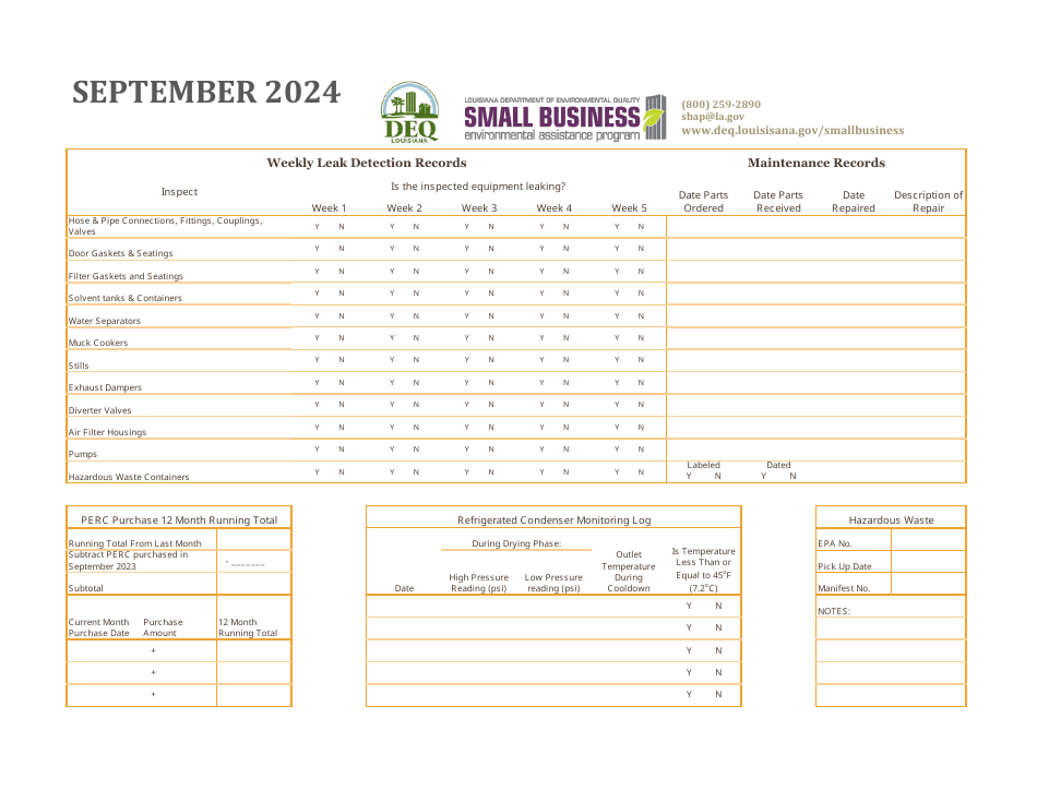 Louisiana Dry Cleaners - Compliance Calendar - Louisiana, Page 20