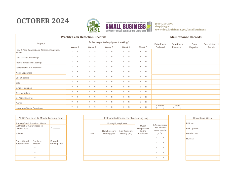 Louisiana Dry Cleaners - Compliance Calendar - Louisiana, Page 22