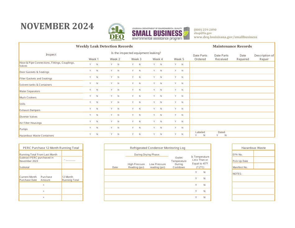 Louisiana Dry Cleaners - Compliance Calendar - Louisiana, Page 24