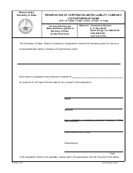Form SS398 Reservation of Corporate/Limited Liability Company/L3c/Partnership Name - Louisiana, Page 2