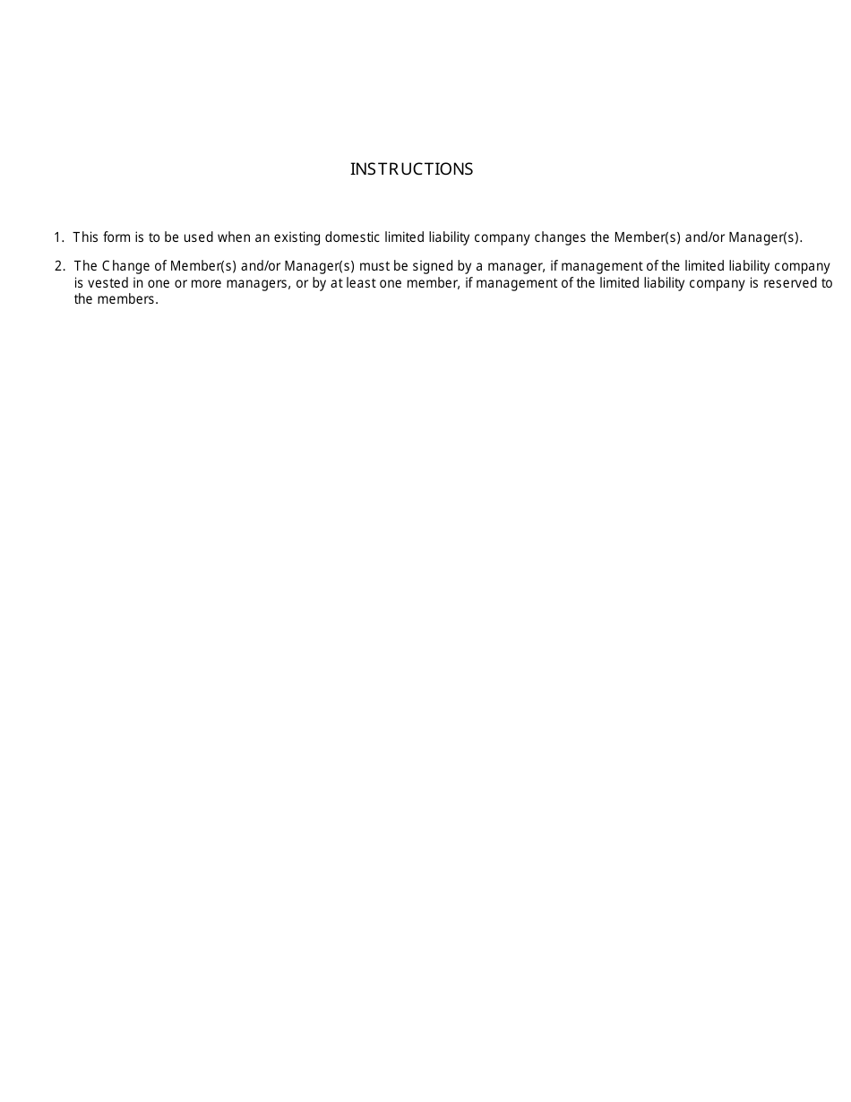 Form SS983A Notice of Change of Members and / or Managers of a Limited Liability Company - Louisiana, Page 3