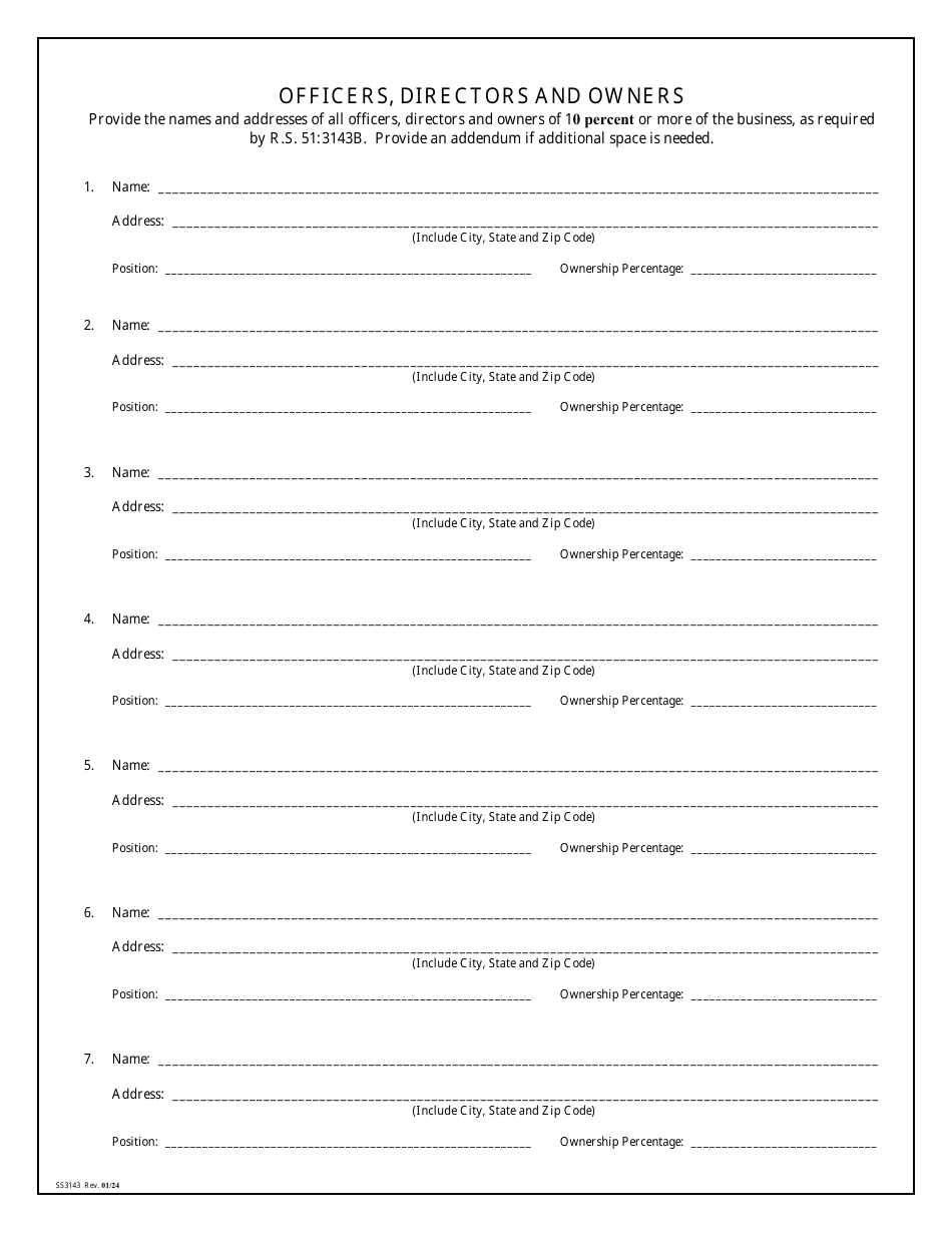 Form SS3143 Home Service Contract Provider Application - Louisiana, Page 3