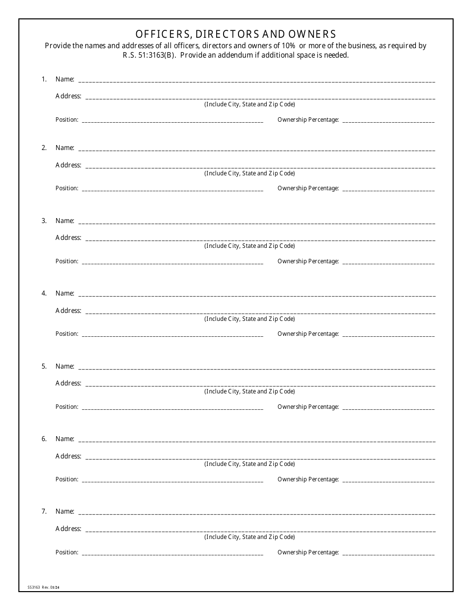Form SS3163 Motor Vehicle Service Contract Provider Application - Louisiana, Page 3