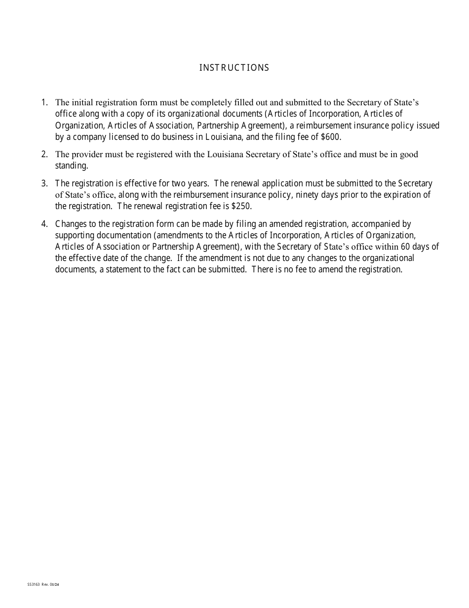 Form SS3163 Motor Vehicle Service Contract Provider Application - Louisiana, Page 5