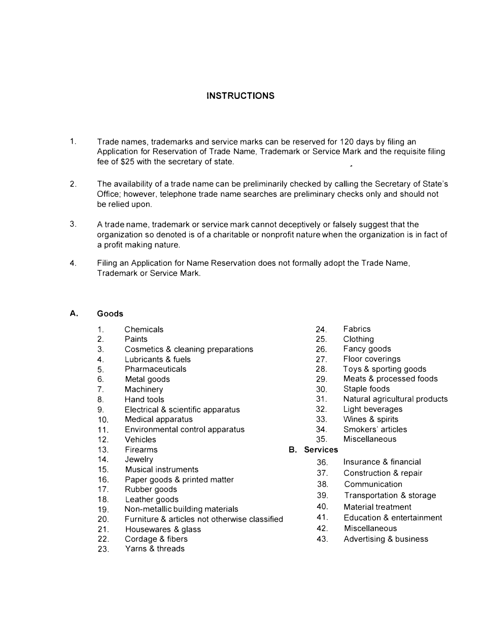 Form SS396 Application for Reservation of Trade Name Trademark or Service Mark - Louisiana, Page 3