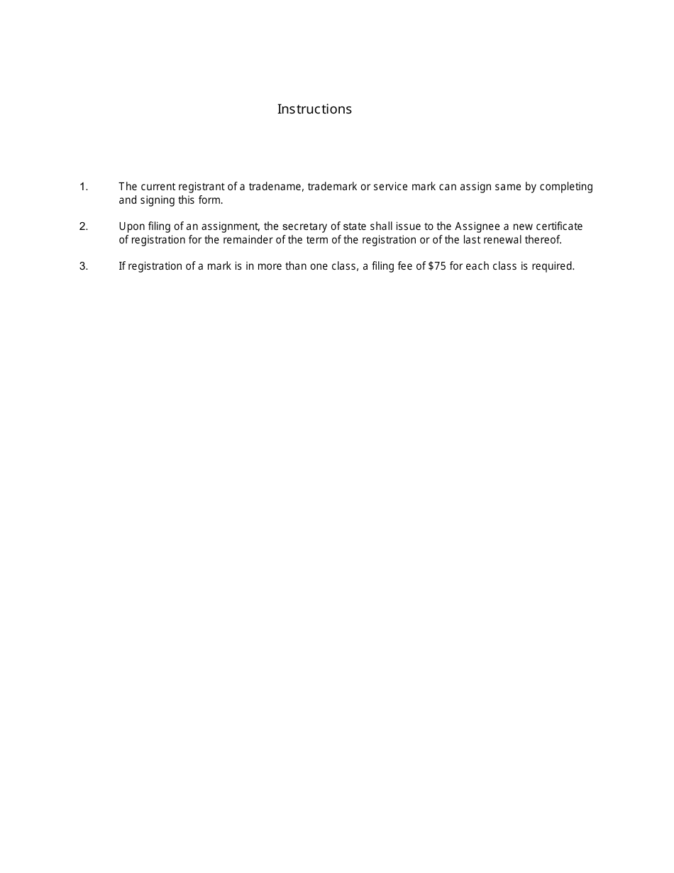 Form SS397 Assignment of Trade Name, Trademark or Service Mark - Louisiana, Page 3