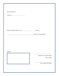 Document preview: Certificate of Notarial Act (Notarization) - Attestation of a Signature - Minnesota