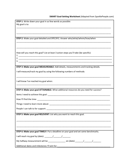 South Carolina Smart Goal-Setting Worksheet - Fill Out, Sign Online and ...