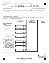 Form IT-20/20S/20NP/IT-65 (State Form 49105) Schedule E Apportionment of Income for Indiana - Indiana